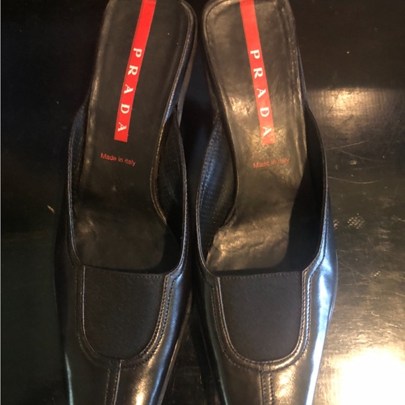 PRADA MULES with kitten heel size:7 black - Picture 2 of 8